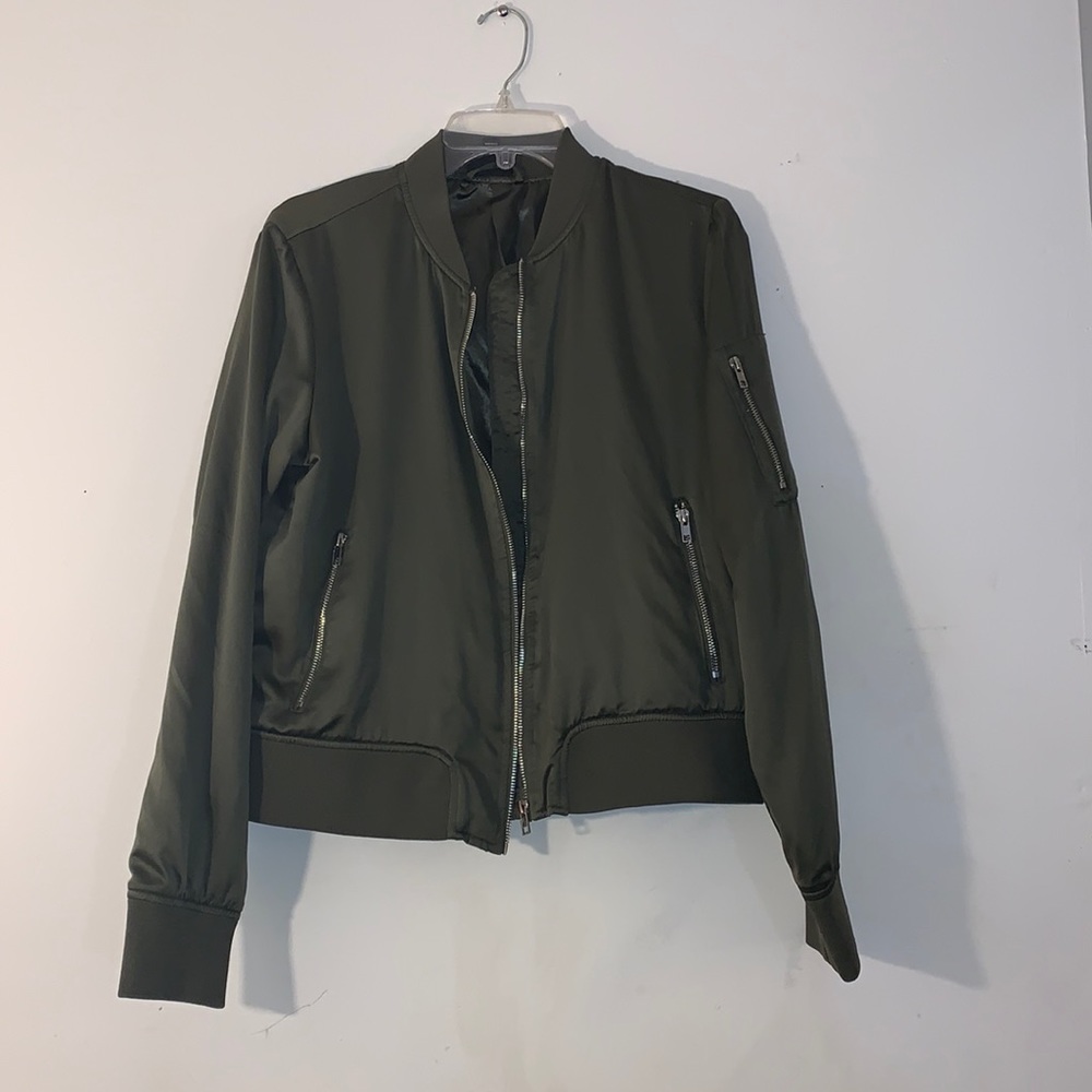 a.n.a satin bomber jacket